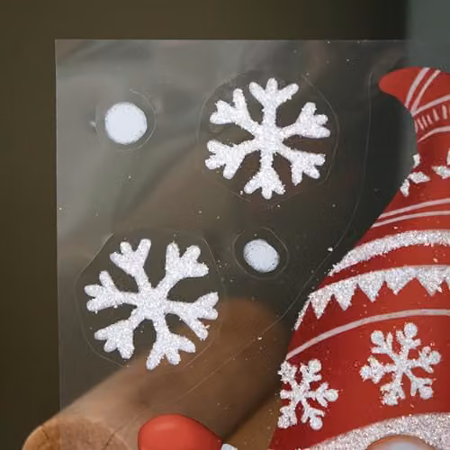 Samuel ALEXANDER Christmas Gonk in Snow Scene Window Decal Decoration with Glitter, Red and White, 35 cm – 3