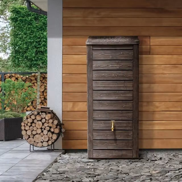 Charles Bentley Norway Rain Barrel in Brown Wood Effect