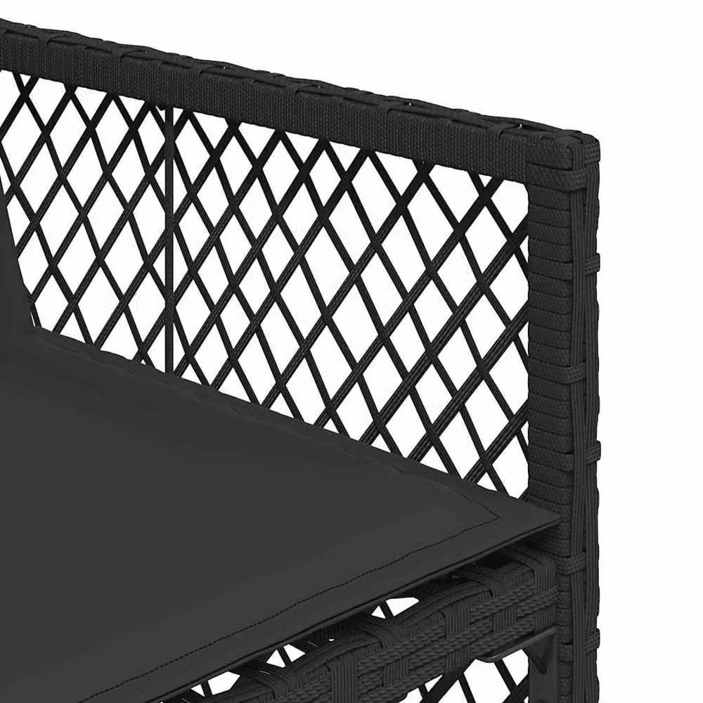 Berkfield Home 5 Piece Black Poly Rattan Garden Dining Set with Cushions – 4