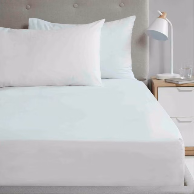 Rapport Home So Soft Microfibre 180 Thread Count Polyester Fitted Sheet, White, King, W: 180 cm x L: 200 cm