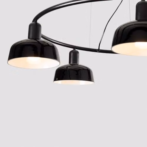 FARO Barcelona Tatawin Small 5 Light Cylindrical Pendant Ceiling Light in Black – 3