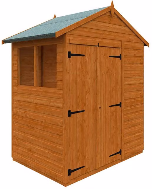 Buttercup Farm 4x6 Flex Apex Double Door 12mm Flex Wooden Chicken Coop in Burnt Orange and Grey, W: 175 cm, D: 123.8 cm, H: 213.5 cm