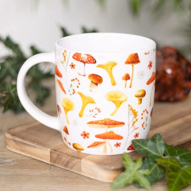 Uniqueful Floral Ceramic Mug in Red, White and Multicolour, 360 ml
