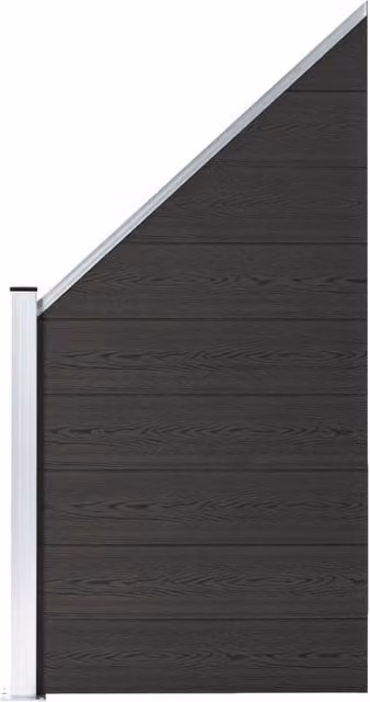 Berkfield Home WPC Fence Panel, Black, W: 95 cm, H: 105-180 cm – 1
