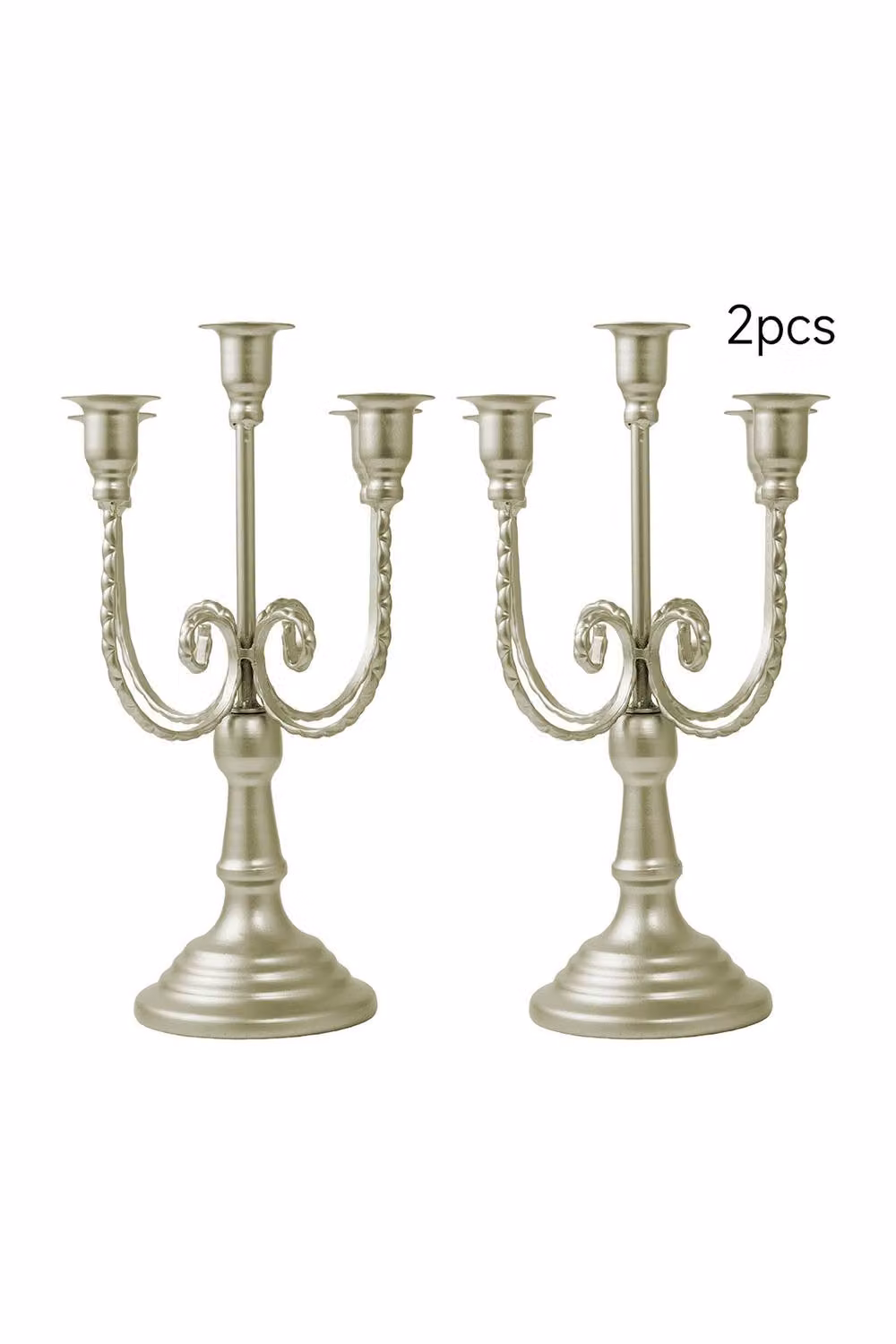 ExtraStar 2-Piece 5-Arm Vintage Metal Taper Candle Holders in Gold – 6