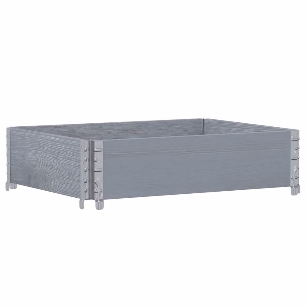 Berkfield Home Practical Garden Planter Tub in Grey, Made of Wood and Galvanised Steel – 2