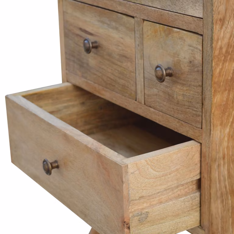 Aosom UK Solid Wood Wall-Mounted Rounded Bedside Table with Drawer, Brown, W/D/H: 36 x 30 x 60 cm