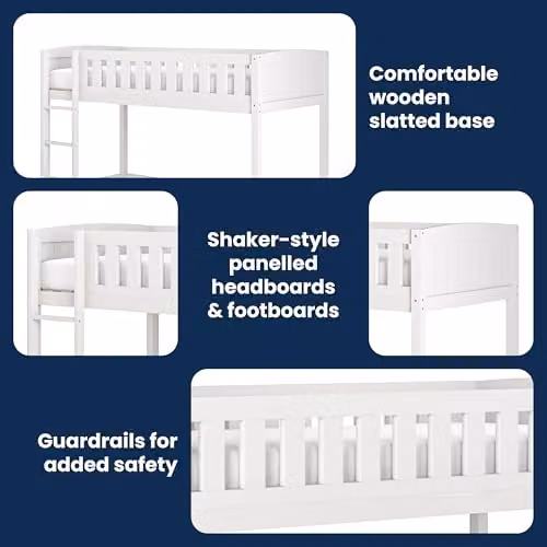 Flair Furnishings Flair Bea Single High Sleeper Bed in White, Solid Rubberwood – 3