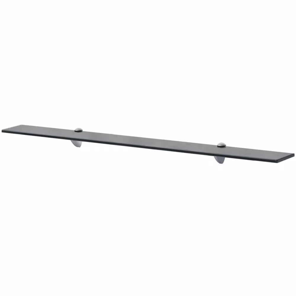 Berkfield Home Modern Black Glass Floating Shelf W: 100 cm, D: 10 cm – 2