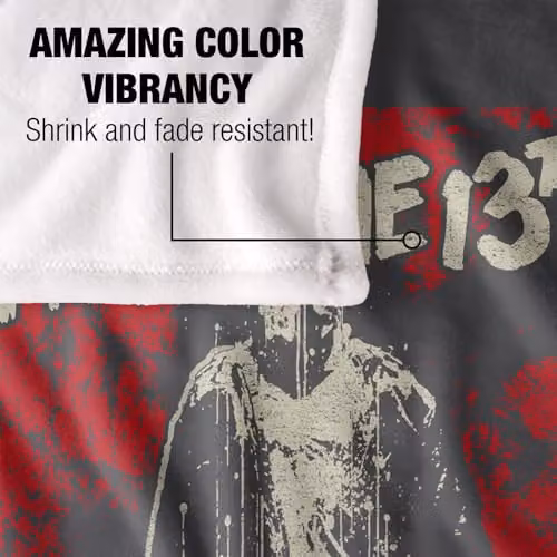 Warner Bros. Friday The 13th Drip Silky Touch Super Soft Fleece Throw Blanket, Multicolour, W: 91.44 cm x H: 147 cm – 3
