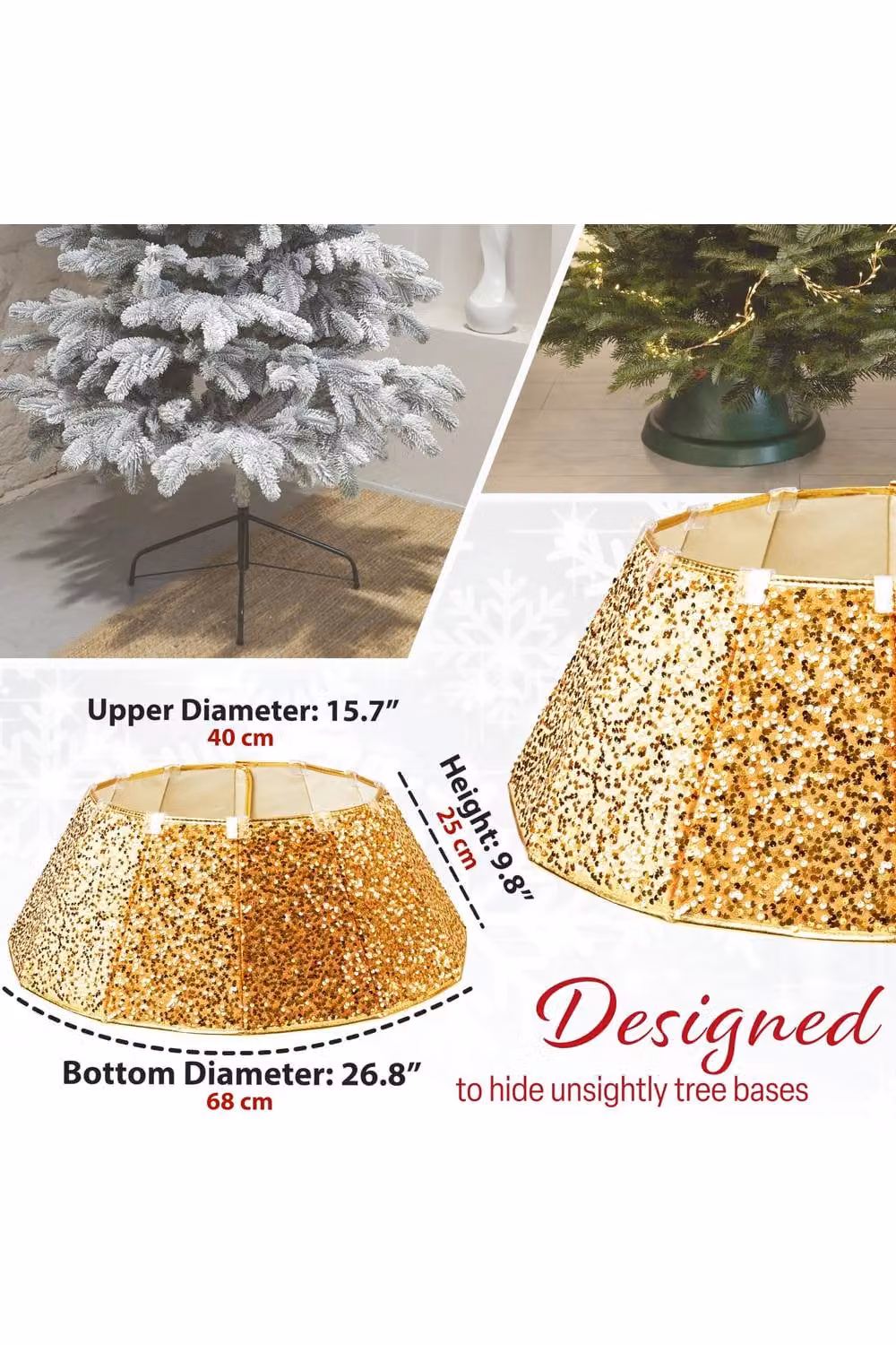 Deco Express Gold Sequin Christmas Tree Skirt – 2