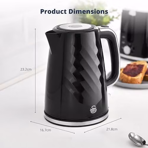 Swan Windsor Rapid Boil Kettle with Removable Limescale Filter and Auto Shut-off, 1.7 l, Black – 6