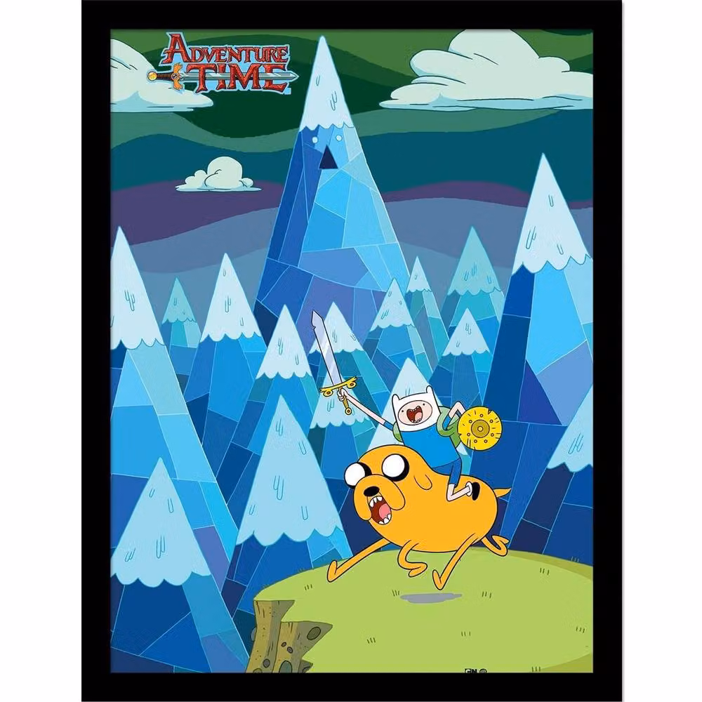 Adventure Time Green Sky Multicolour Framed Paper Poster – 2