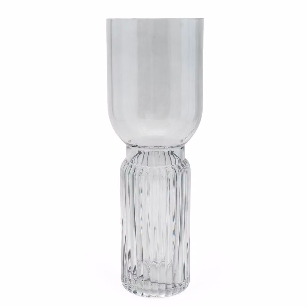 Madison & Mayfair Elegant Clear Glass Footed Vase, H 35.0 cm x W 12.0 cm x D 12.0 cm – 2