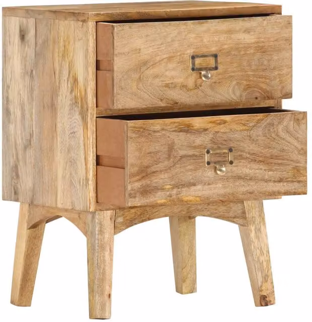 Berkfield Home Beautiful Bedside Cabinet in Brown Solid Mango Wood W/D/H: 40 x 35 x 55 cm – 1