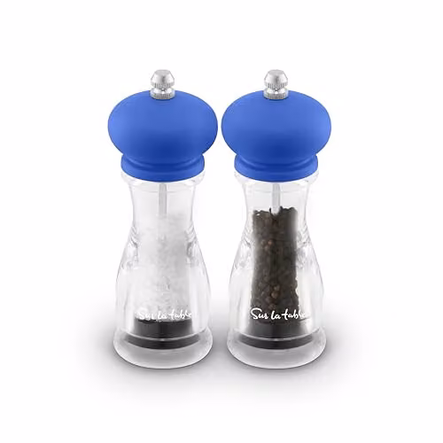 Sur La Table Colour Me Happy Collection Ceramic Salt and Pepper Mill Set in Blue
