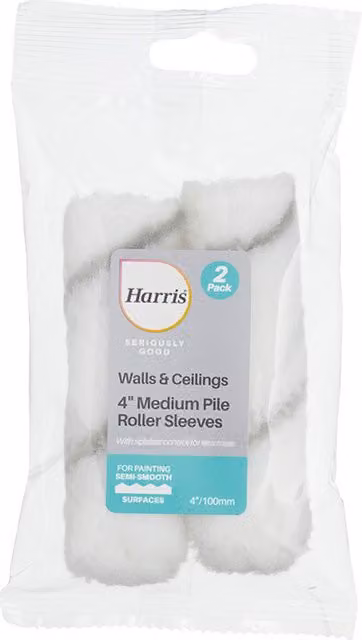 Harris Seriously Good Walls and Ceilings Refill Sleeves for Water Based Paint, White, Pack of 2