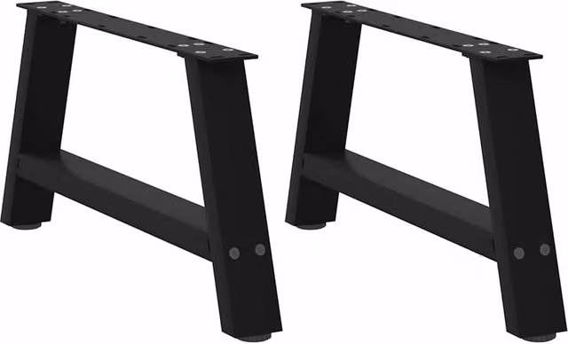 Berkfield Home A-Shaped Steel Coffee Table Legs, 2 Pieces, Black, H: 70 cm, W: 30-31 cm – 1