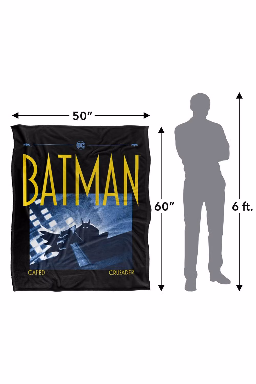 LOGOVISION Batman Caped Crusader Animated Series Shadow Block Super Soft Silky Touch Fleece Throw Blanket, Multicolour, W: 127 cm, D: 152.4 cm – 8