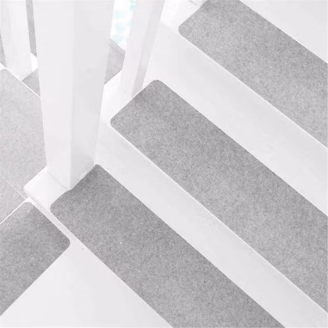 SPETLEK 14-Piece Anti-Slip Stair Tread Carpet Mats in Grey, W: 52 cm x L: 1000 cm