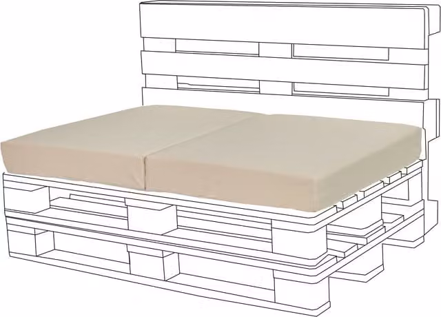 Gardenista Rectangular Outdoor Euro Pallet Seat Cushion in Beige Polyester
