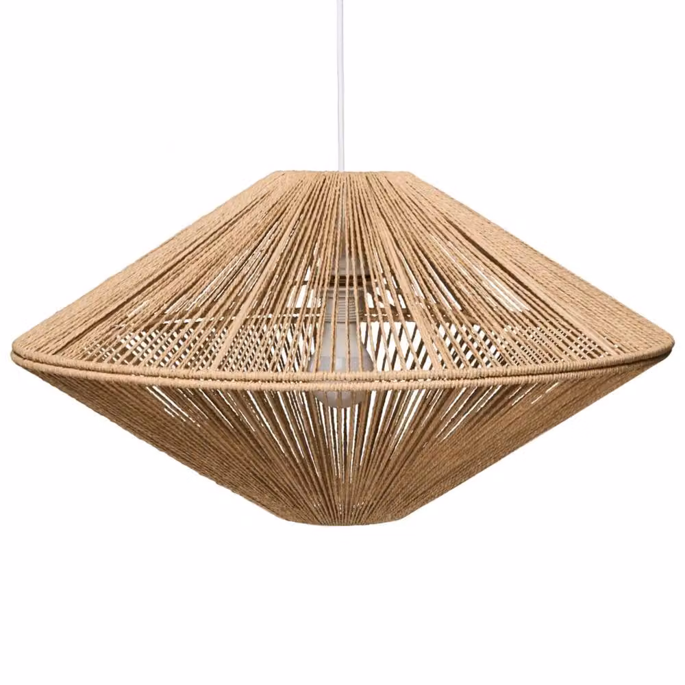 Wyld and Coco Natural Paper Rope Pendant Lamp in Beige and Brown – 2