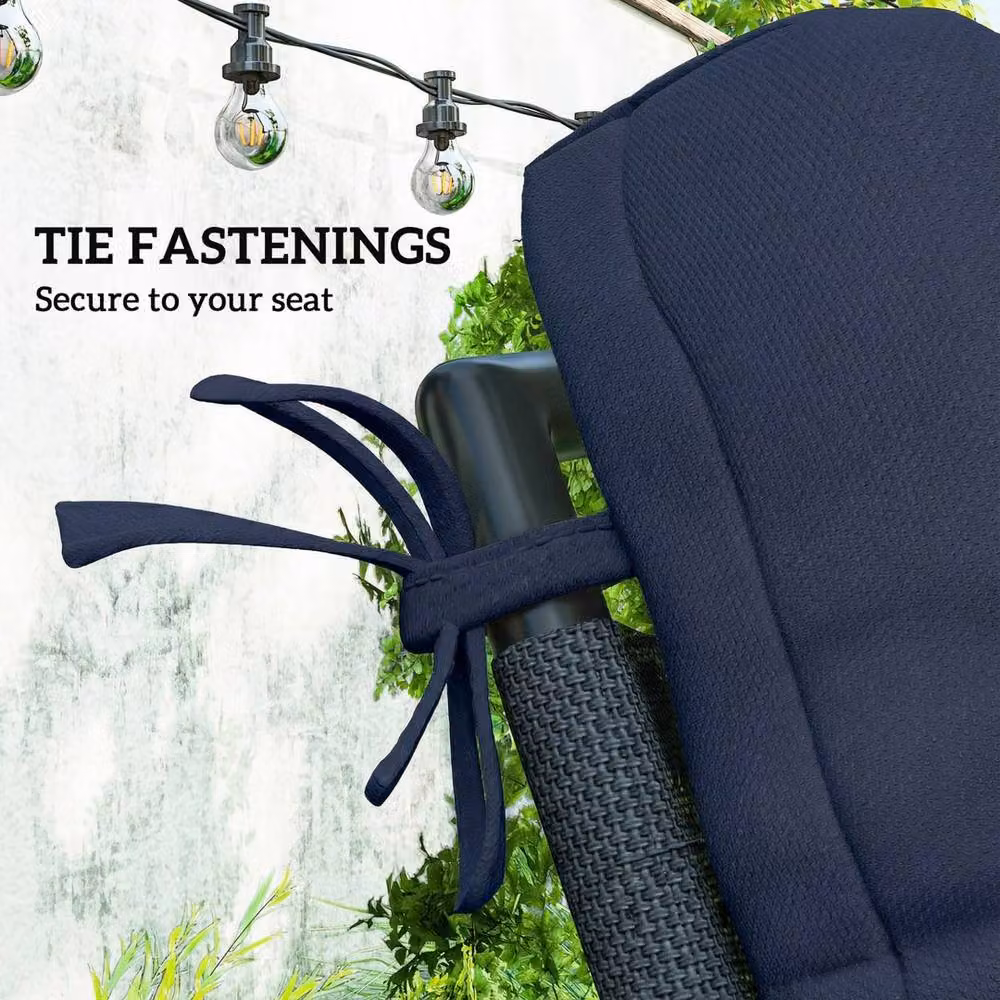 Kelvenix 2-Piece Outdoor Seat Cushion and Backrest Set with Ties, Blue – 5