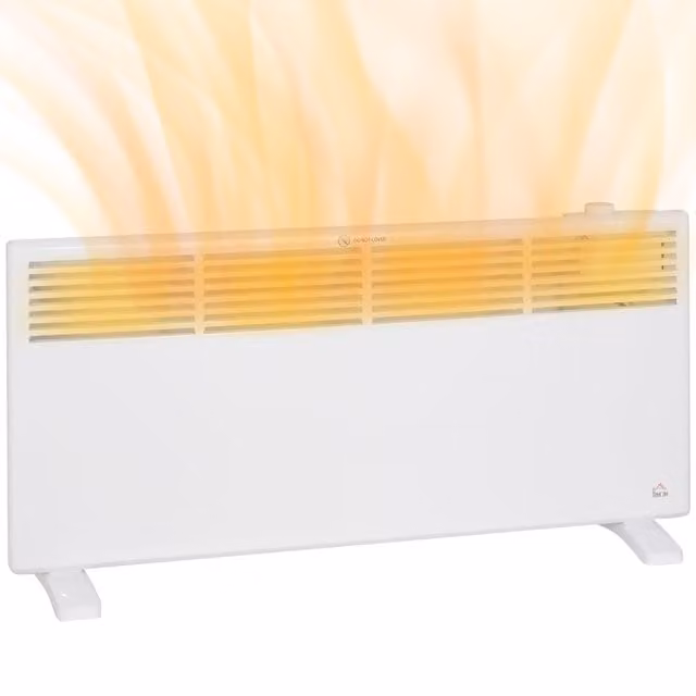 HOMCOM 2000W White Convector Panel Heater with Overheat Protection