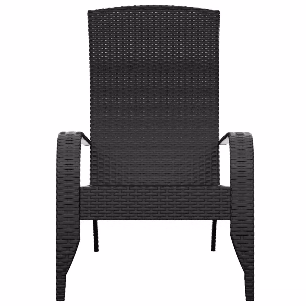 Berkfield Home Garden Adirondack Chair in Black Matt Poly Rattan – 3
