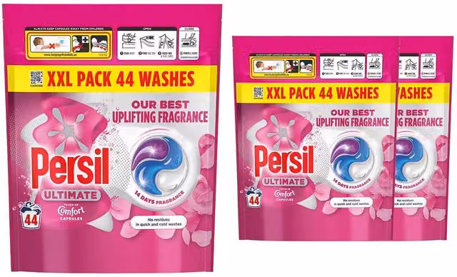 Persil Ultimate Washing Capsules Touch of Comfort, 44 Washes, 3 Pack, White and Pink