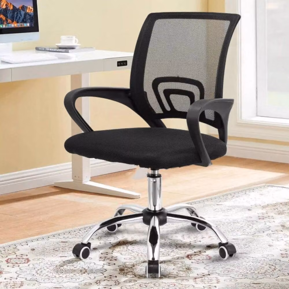 FORGEVIO Black Ergonomic Mesh Office Chair with Armrests – 4