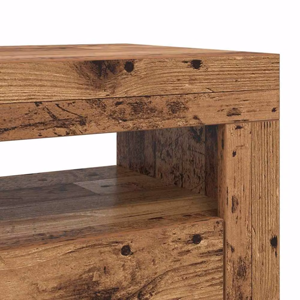 Berkfield Home TV Cabinet with LED Lights in Old Wood Brown, W/D/H: 120 x 35 x 40 cm – 6