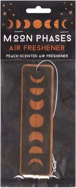 KDMK Moon Phases Peach Scented Hanging Air Freshener for Car or Room Decor, Black