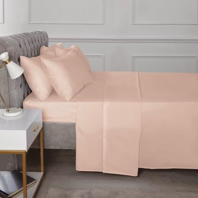 Rapport Home Pink Cotton Percale Housewife Pillowcase