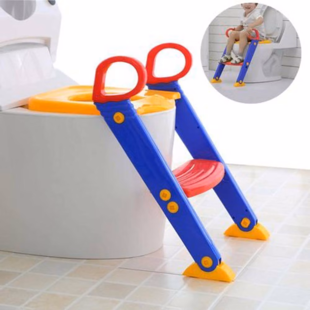 Almineez Foldable Non-Slip Baby and Toddler Toilet Potty Training Step Ladder, Red – 2