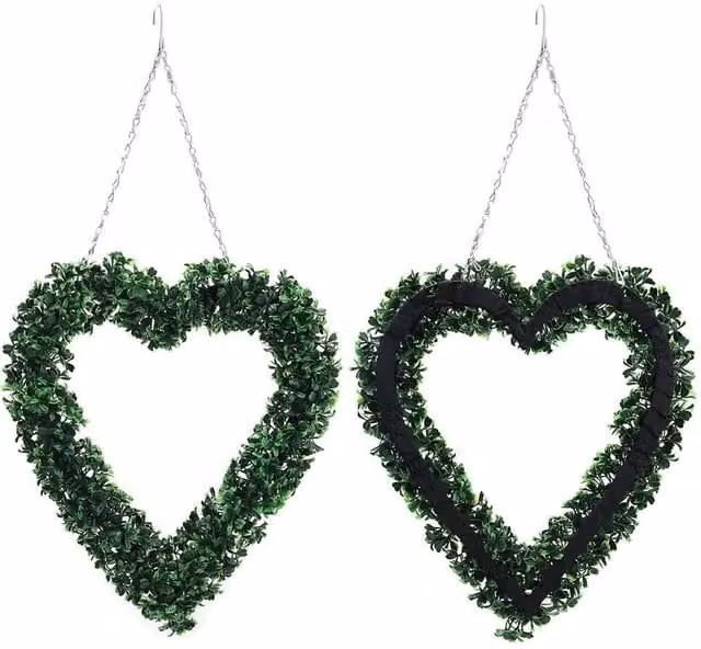 EONLION Green Artificial Heart Shape Hanging Topiary, Height: 100 cm