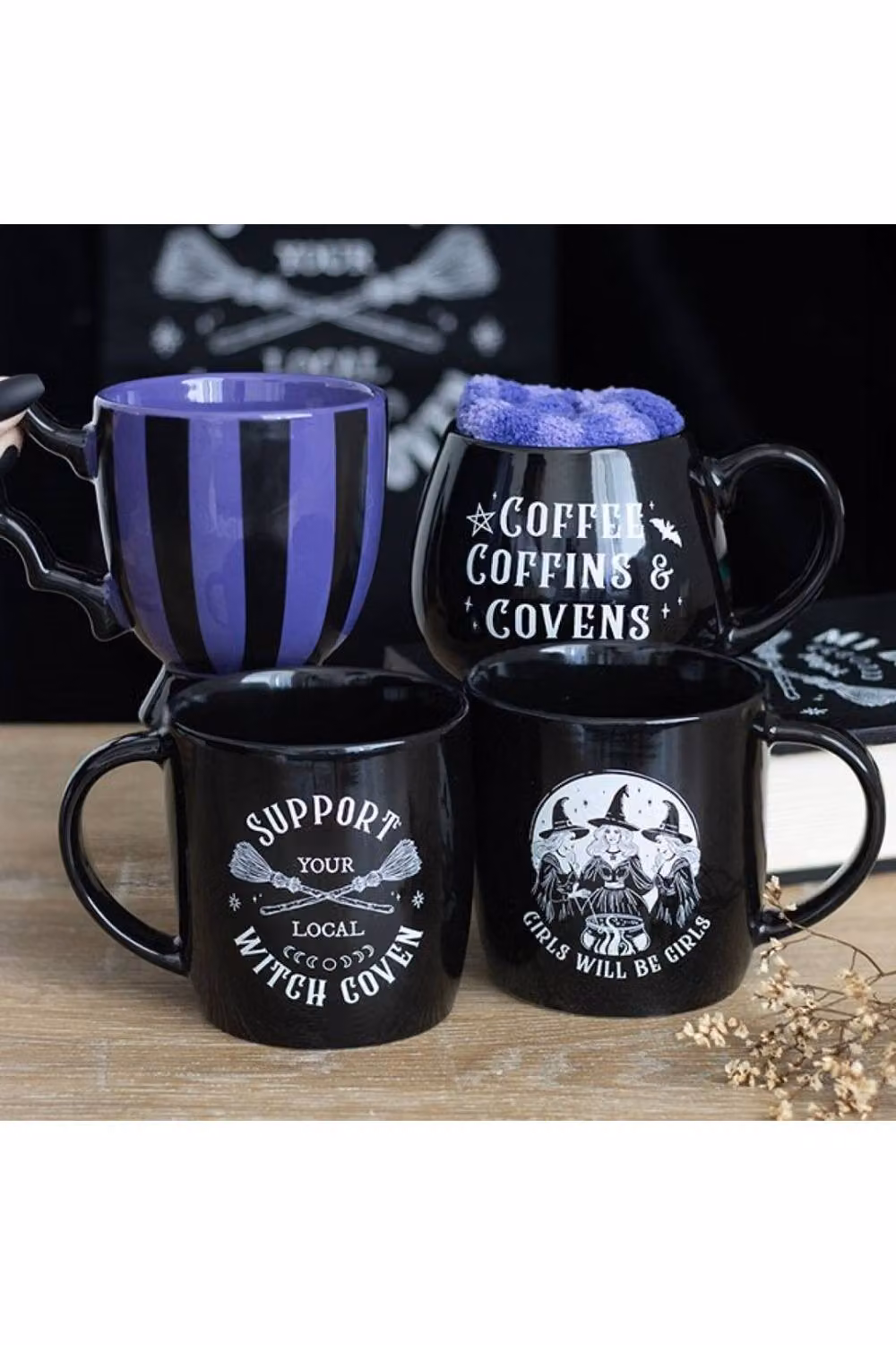 KDMD Support Your Local Witch Coven Black Ceramic Mug – 3