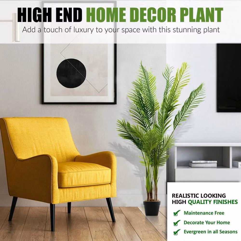 NESTLUNE Realistic Green Artificial Palm Tree, W/D/H: 15 x 15 x 100 cm – 2
