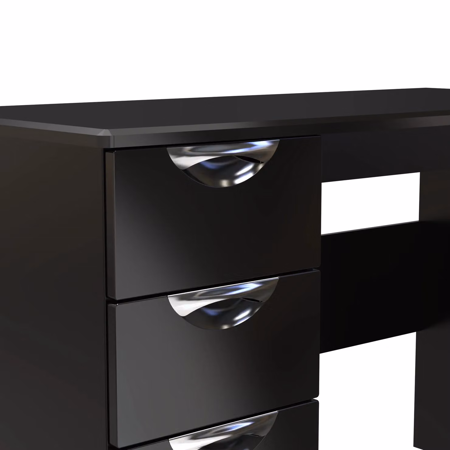 2 U Holborn Ready Assembled 3 Drawer Desk in Black – 3