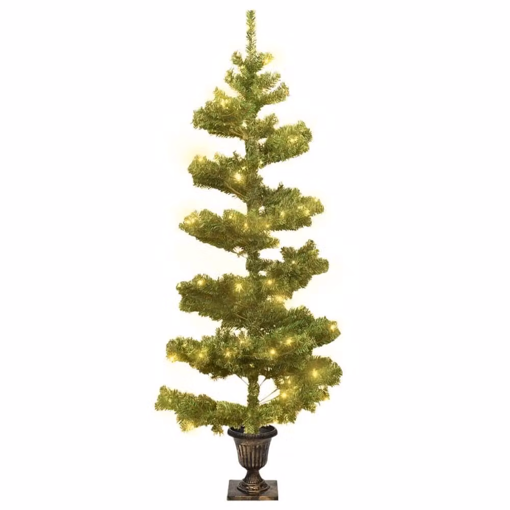 Berkfield Home Swirl Pre-lit Tabletop Christmas Tree in Green, Height: 120 cm – 3