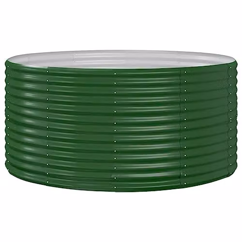 vidaXL Green Galvanised Steel Raised Bed for Ornamental Gardens W/D/H: 140 x 140 x 68 cm – 1