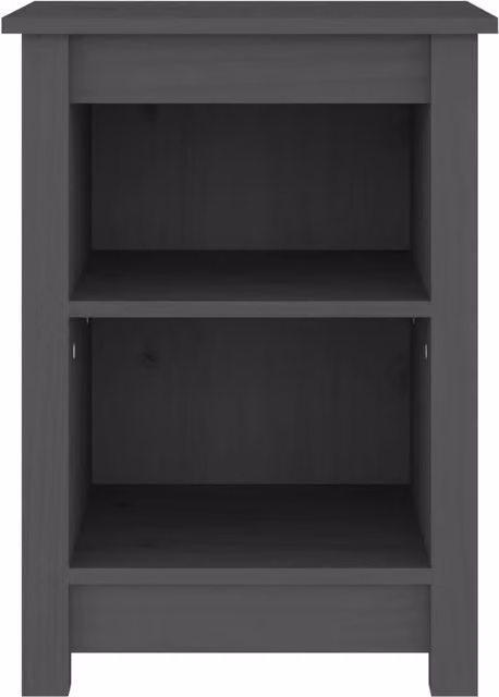 Berkfield Home Beautiful Bedside Cabinet in Grey Solid Wood Pine, W/D/H: 40 x 35 x 55 cm