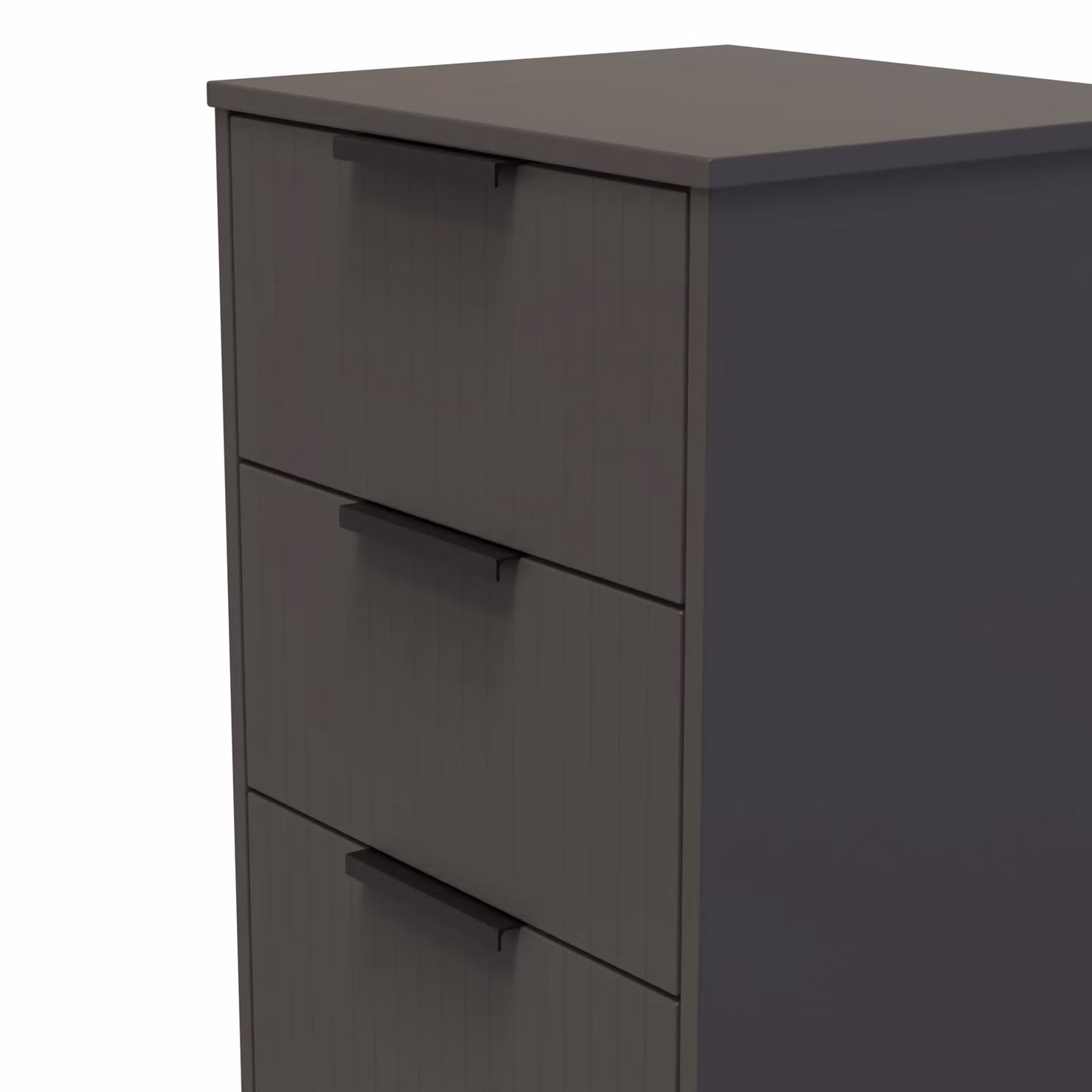 Ready Assembled 2 U Denver 5 Drawer Tall Bedside Chest in Dark Grey – 3