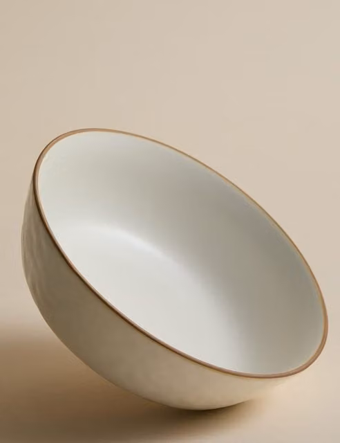M&S Picky Bits Stoneware Serving Bowl in Beige and White