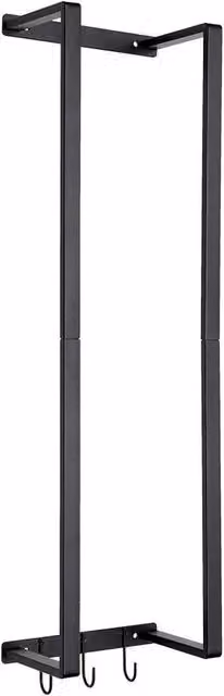 KORVIXA Wall Mounted Metal Towel Rack and Storage Shelf in Matt Black, W: 80 cm, H: 50 cm, D: 50 cm