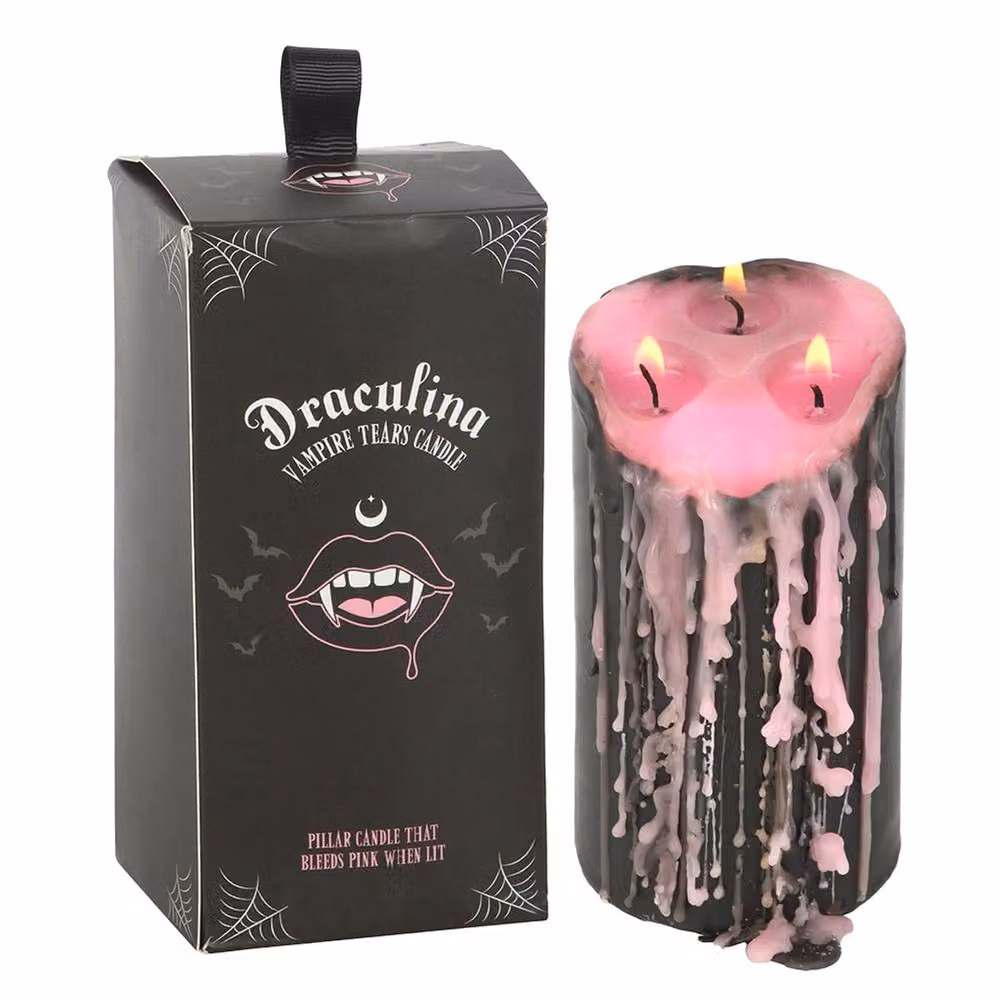 Something Different Vampire Tears Pink Pillar Candle, Small – 2