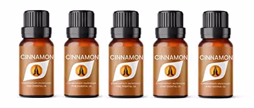 Aroma Energy Cinnamon Pure Essential Oil, 5 x 10ml Bottles, Brown
