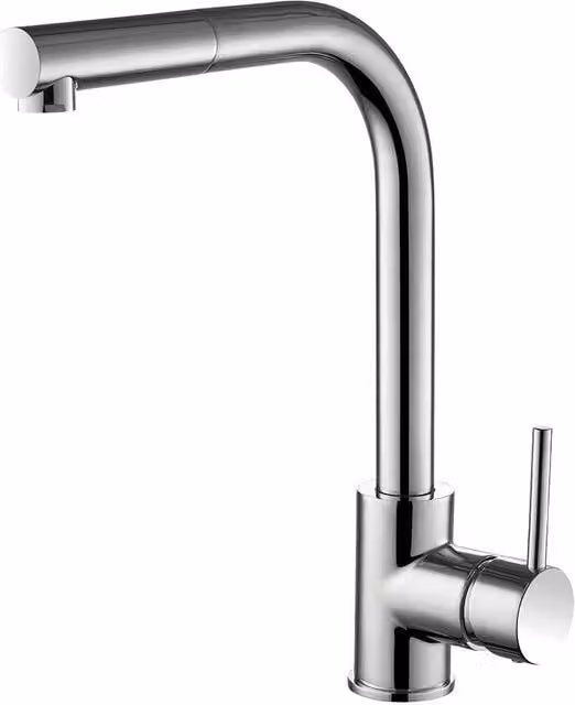 Balterley Single Lever Pull-Out Kitchen Mixer Tap with Swivel Spout and Spray Function, Brushed Nickel, Silver