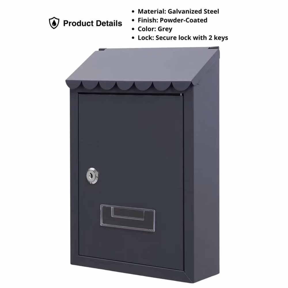 SPETLEK Grey Steel Wall Mounted Letter Box – 3