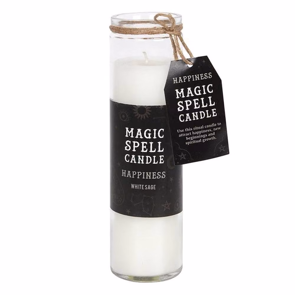 Uniqueful White Sage Magic Spell Tube Pillar Candle, White – 3